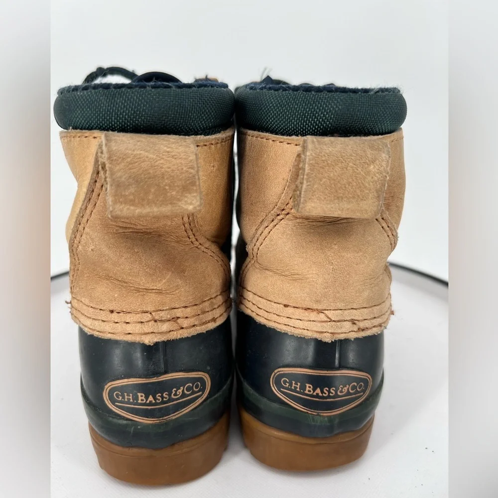 G. H. BASS GLACIAL DUCK BOOTS WATERPROOF WITH LEATHER AND‎ RUBBER UPPER